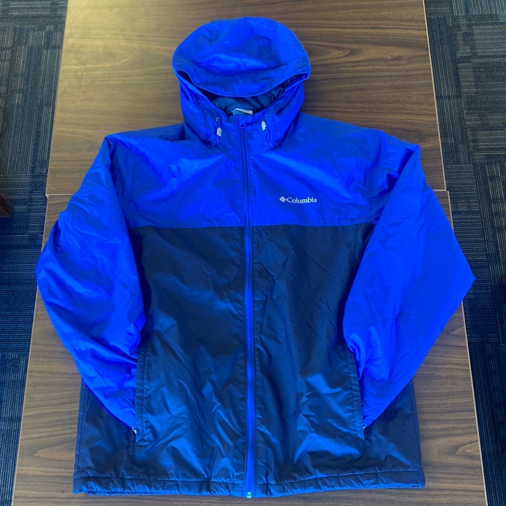 Blue Hooded Columbia Puffer Jacket